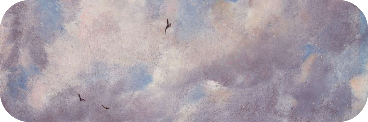 Painting of birds in the sky
