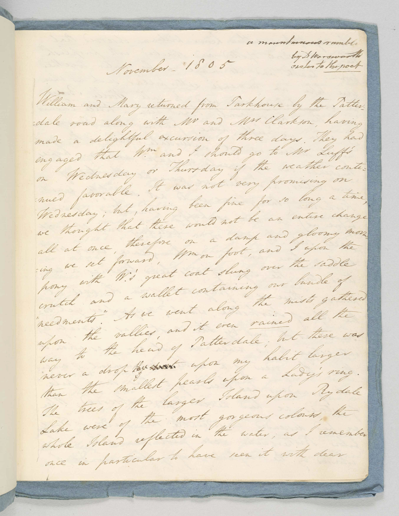 First page of the Coleorton Manuscript. (Courtesy: The Morgan Library and Museum)