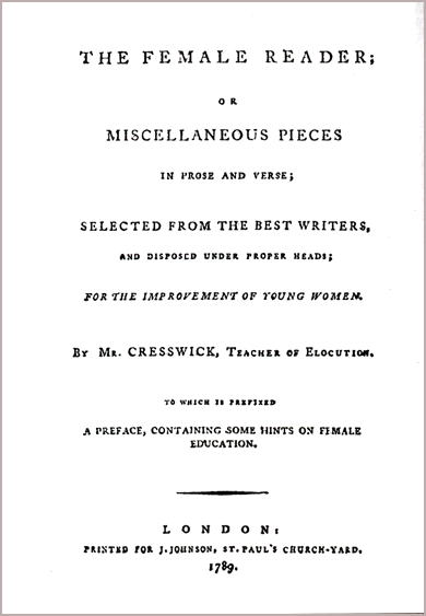 Female Reader title page facsimile