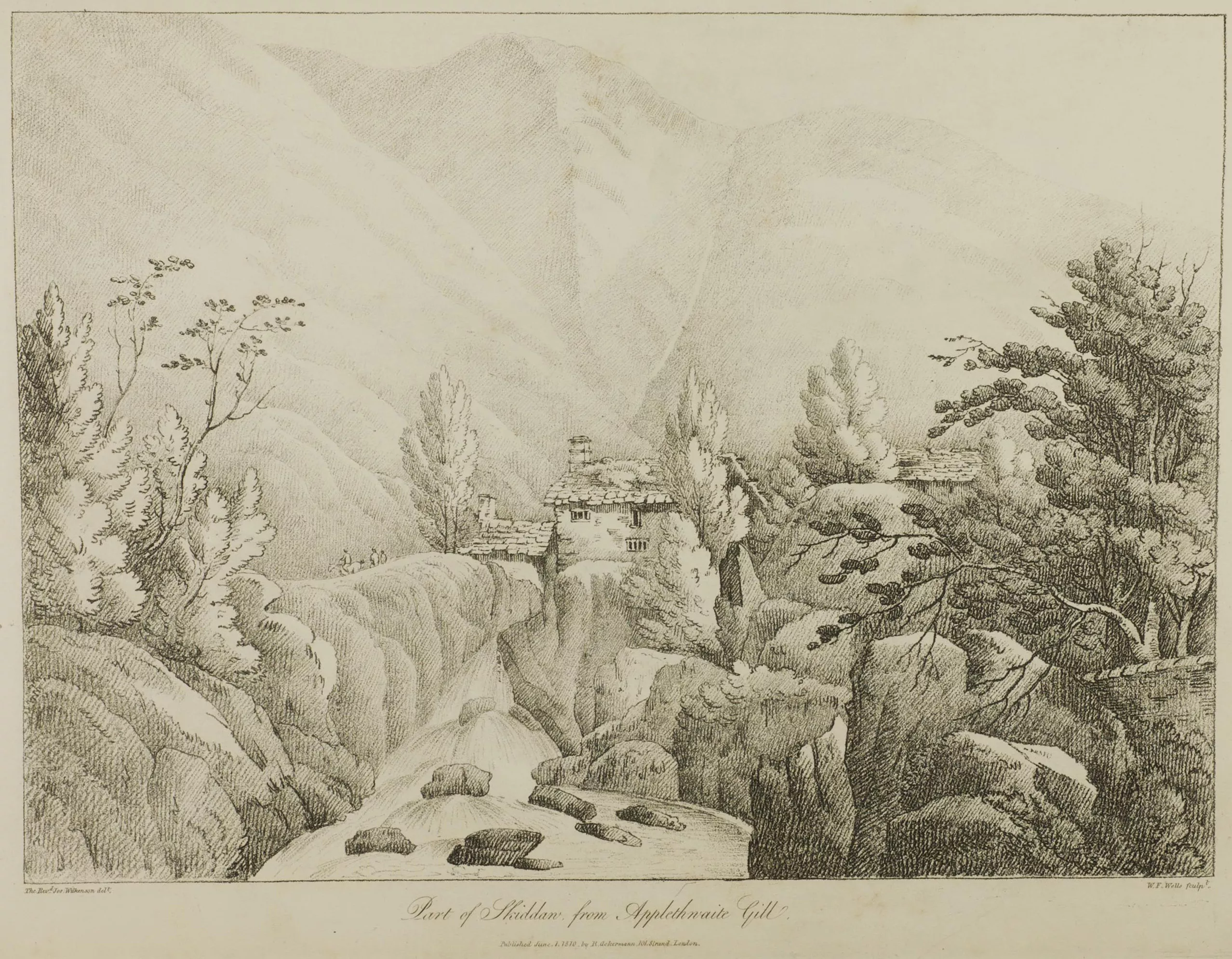 cottage at the foot of a mountain
