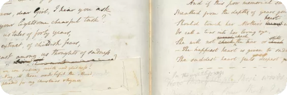 close up cropping of pages in commonplace book
