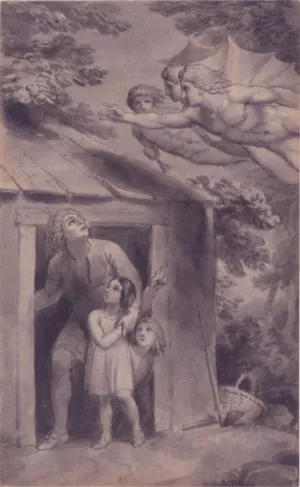 Peter and Children Surrounded by Flying Figures