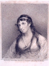 Portrait of Mary Tighe (1772-1810). Frontispiece from her Psyche, with Other Poems. 5th ed. London: Longman, Hurst, Rees, Orme, and Brown, 1816.