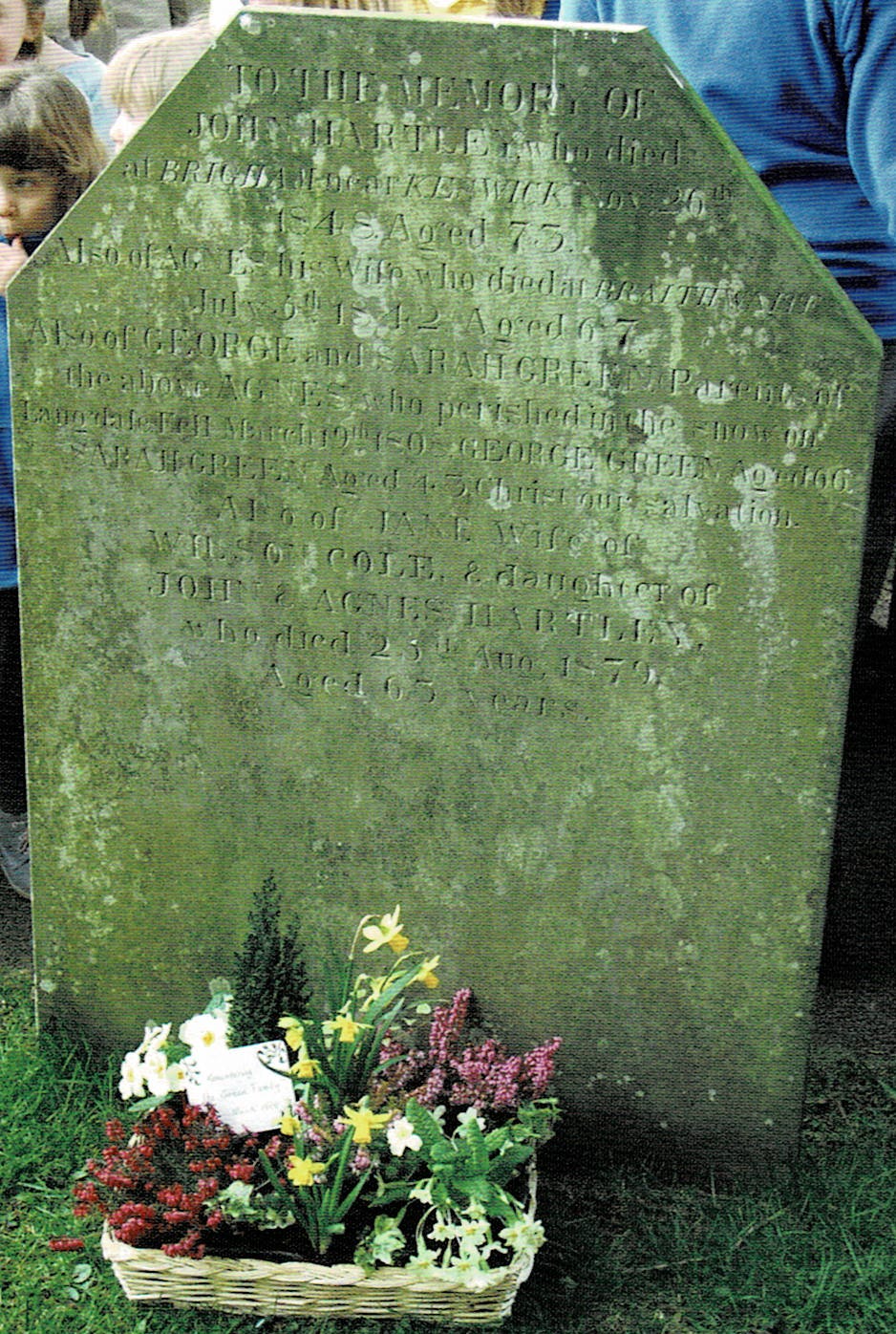 The grave in St. Oswald’s churchyard, Grasmere.