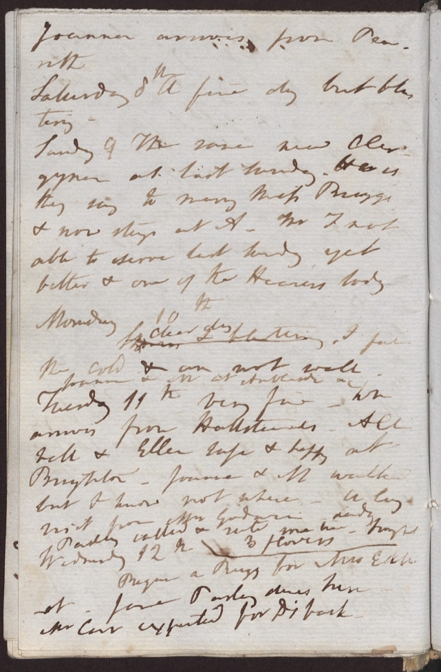 Page from Notebook 15 (covering 8–12 November 1834) showing the quality of handwriting and types of revisions typically found in the RJ.