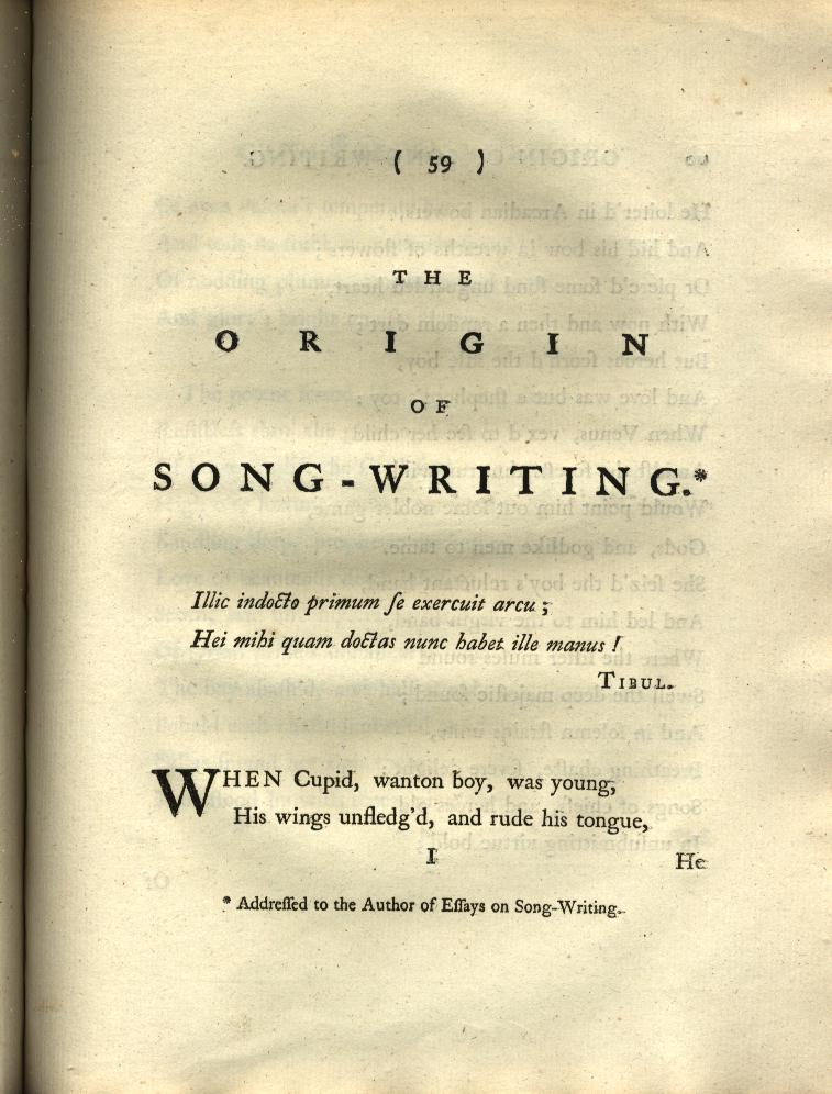 The Origin of Song-Writing