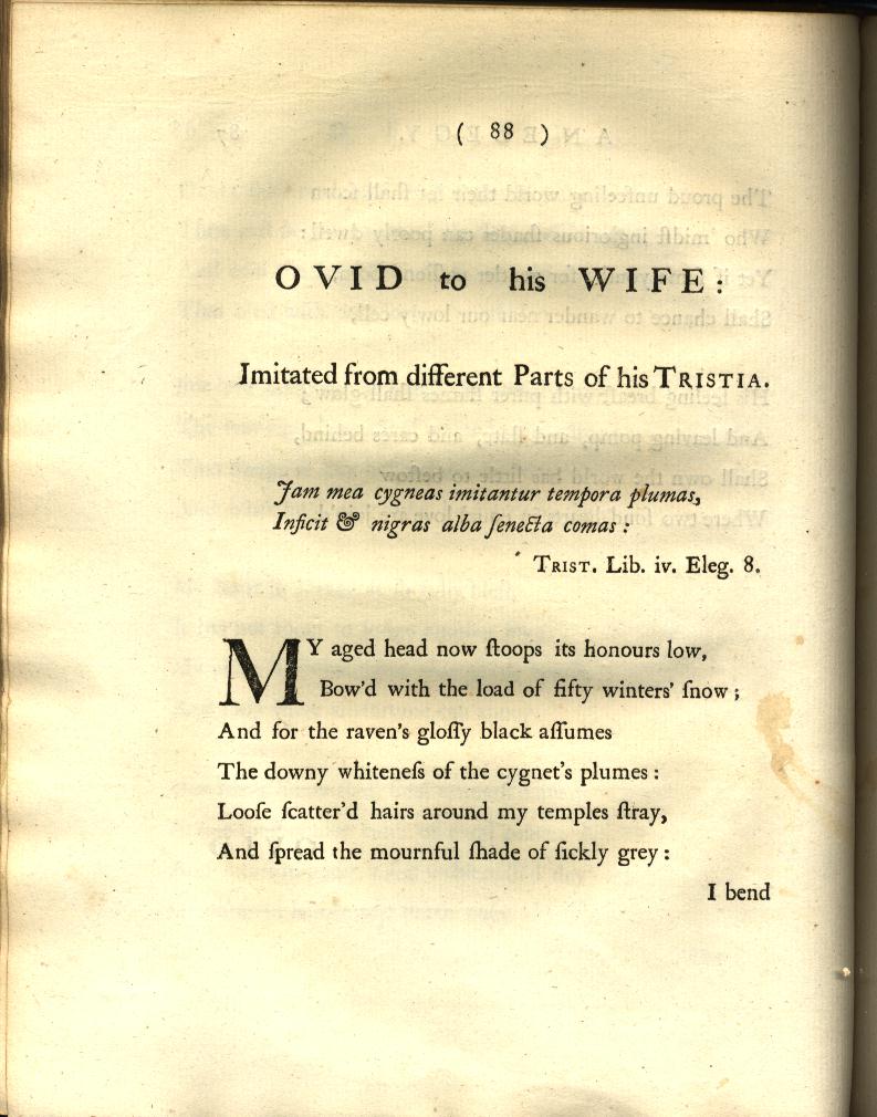 Ovid to his Wife