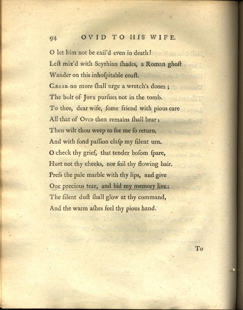 Ovid to his Wife