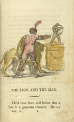 William Mulready, The Lion and the Man from Fables Ancient and Modern, Second Edition (1807);Courtesy of The New York Public Library.