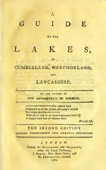 Figures 18 and 19: Frontispiece and title page from Cockin’s 1780 second edition of West’s 
                            Guide. 
                            (Courtesy: Research Library, 
                                The Getty Research Institute)