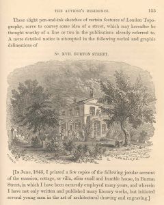 John Britton. John Britton's House and Garden in Burton Street, London, from Autobiography (1850). Private Collection.