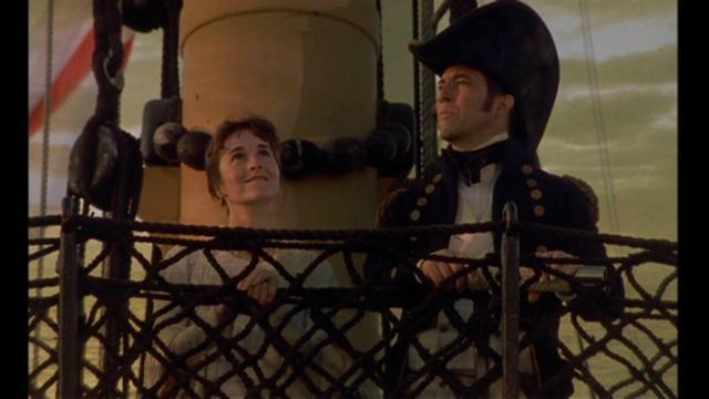 Persuasion, screenplay by Nick Dear, directed by Roger Michell. BBC, 1995. The penultimate image; Anne Elliot and Wentworth at sea.