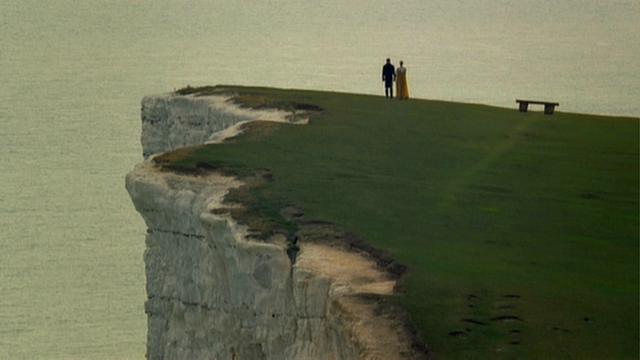 Emma, screenplay by Sandy Welch, directed by Jim O’Hanlon, BBC 2009. The final image; Emma and Knightley, backs to the camera, gaze out over the sea.