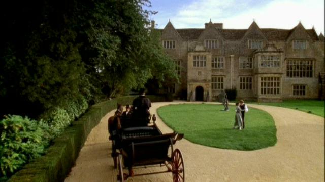 Persuasion, written by Simon Burke, directed by Adrian Shergold. ITV, 2007. The final image: Wentworth and Anne Elliot dance at the entrance to Kellynch Hall.