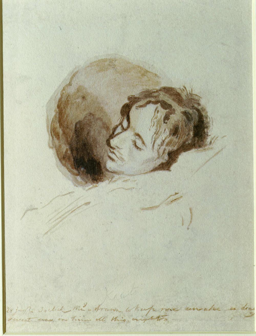 Figure 1: Joseph Severn, “Keats on His Death Bed,” 1821