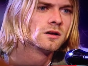 Figure 2: Still image of Kurt Cobain performing Where Did You
                            Sleep Last Night? on MTV’s Unplugged