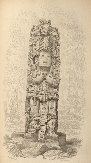 Frederick Catherwood. Untitled (Stele from Copán). In Incidents of Travel in Central America, Chiapas, and Yucatan, 1841.