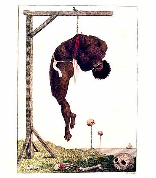 William Blake, A Negro hung alive by the Ribs to a Gallows