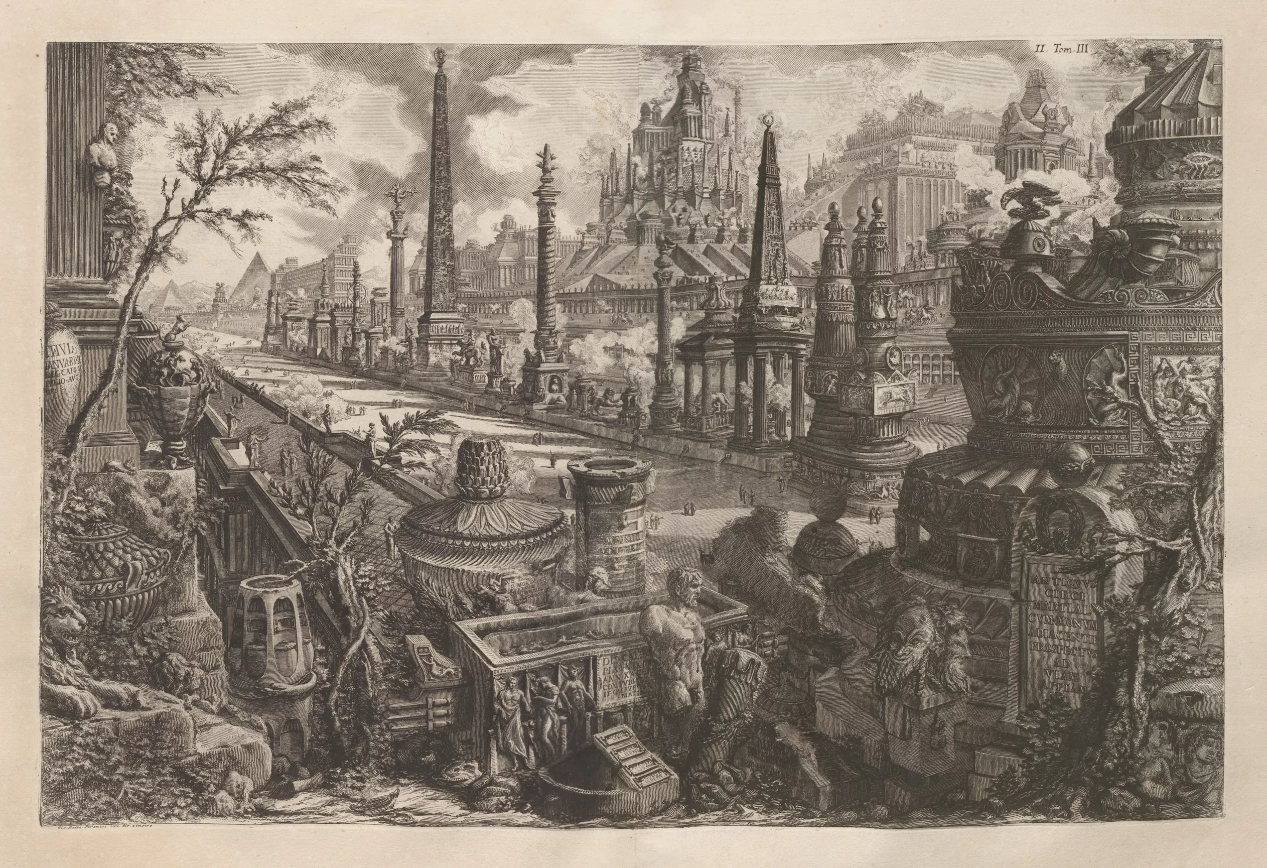 Detailed black and white engraving showing the ancient circus. 