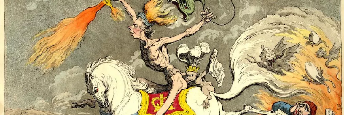 Cartoon of Pitt as an apocolyptic horseman