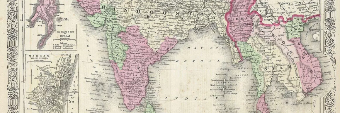 A. J. Johnson’s 1864 map of India and Southeast Asia