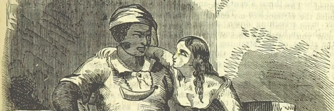 Drawing of seated man, Jack, and woman gazing at each other