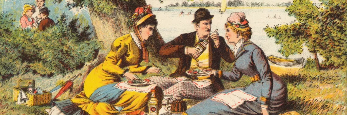 Three Victorians picnicking