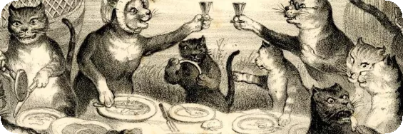 Cats at a picnic