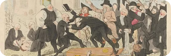 Cruikshank's clerical boxing satirical print