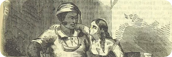 Drawing of seated man, Jack, and woman gazing at each other