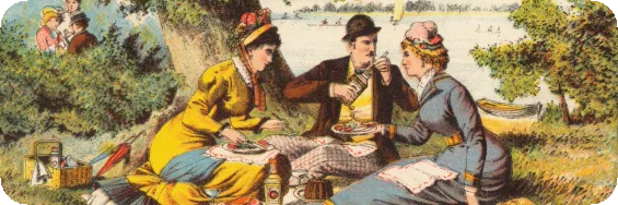 Three Victorians picnicking