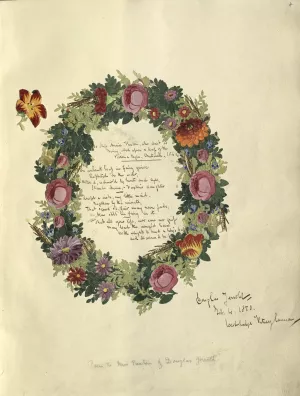 Houghton Blanche Paxton album waterlily poem page