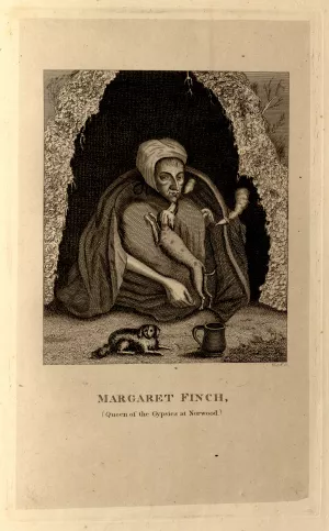 Margaret Finch, the queen of the Gypsies, in a cave