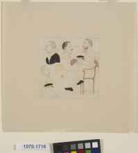 Sketches of several European men