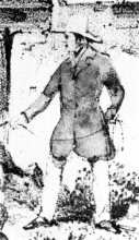 The figure depicted in this detail view of a lithograph made from one of Catherwood's drawings is presumed to be a possible representation of Catherwood himself. No other portraits of Catherwood are known.