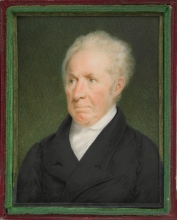Gilbert Stuart miniature portrait by Sarah Goodridge, 1825