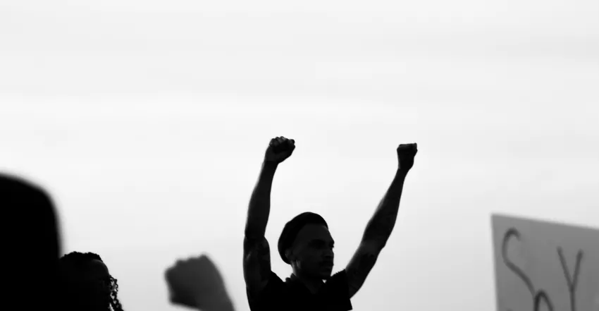 silhouette of black lives matter protestors